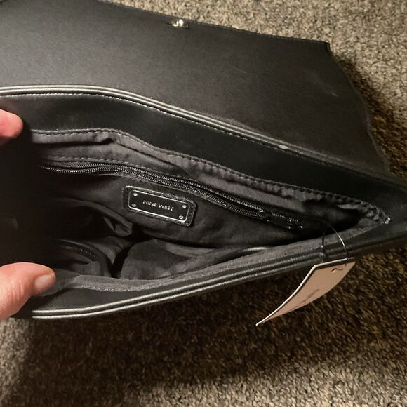 Black Clutch purse With Silver Studded Beading. Stud Clutch. - Picture 9 of 9